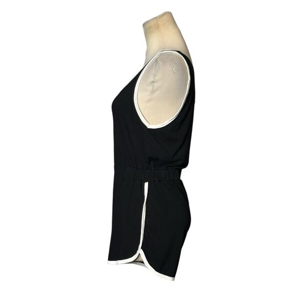 Asos black white trim sleeveless summer romper size 4 - Picture 6 of 13